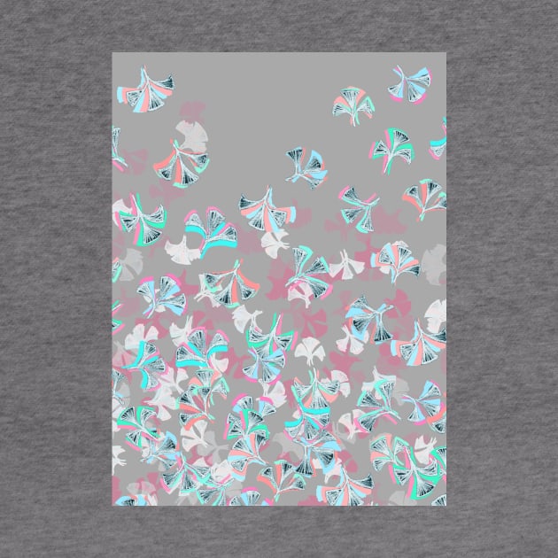 Flight - abstract in pink, grey, white & aqua by micklyn